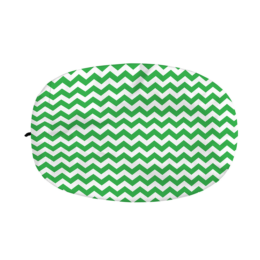 Green And White Chevron Pattern Print Car Side Mirror Covers