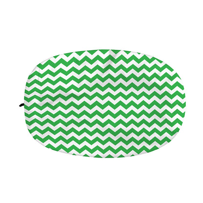 Green And White Chevron Pattern Print Car Side Mirror Covers