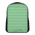 Green And White Chevron Pattern Print Casual Backpack