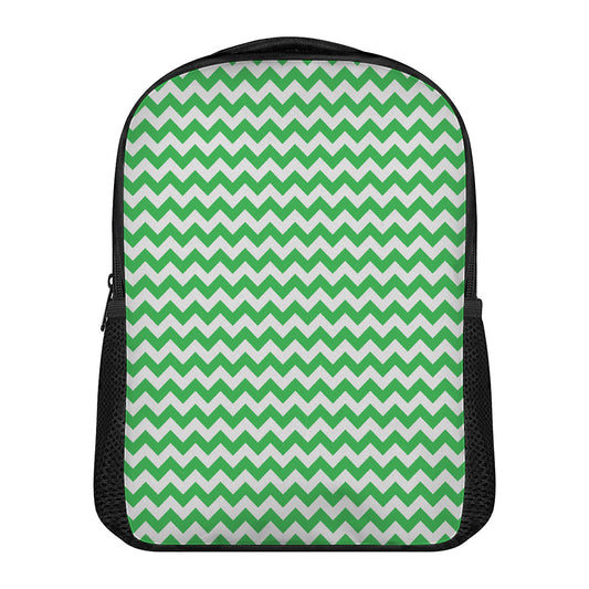 Green And White Chevron Pattern Print Casual Backpack