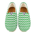 Green And White Chevron Pattern Print Casual Shoes