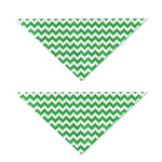 Green And White Chevron Pattern Print Dog Bandana