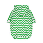 Green And White Chevron Pattern Print Dog Zip Up Hoodie