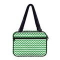 Green And White Chevron Pattern Print Double Strap Bible Bag