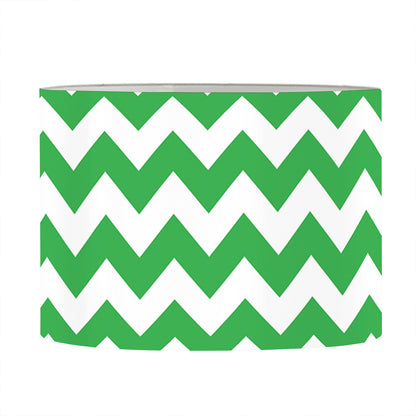 Green And White Chevron Pattern Print Drum Lamp Shade