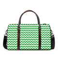 Green And White Chevron Pattern Print Duffel Bag