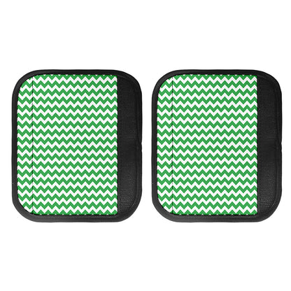 Green And White Chevron Pattern Print Handle Covers