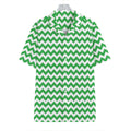Green And White Chevron Pattern Print Hawaiian Shirt