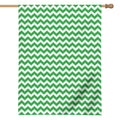 Green And White Chevron Pattern Print House Flag