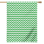 Green And White Chevron Pattern Print House Flag