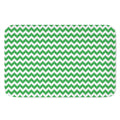 Green And White Chevron Pattern Print Indoor Door Mat