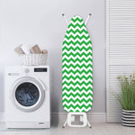 Green And White Chevron Pattern Print Ironing Board Cover