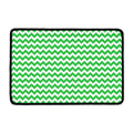 Green And White Chevron Pattern Print Kitchen Mat