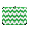 Green And White Chevron Pattern Print Laptop Sleeve