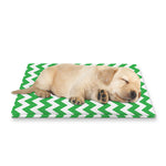 Green And White Chevron Pattern Print Pet Cooling Mat Cover