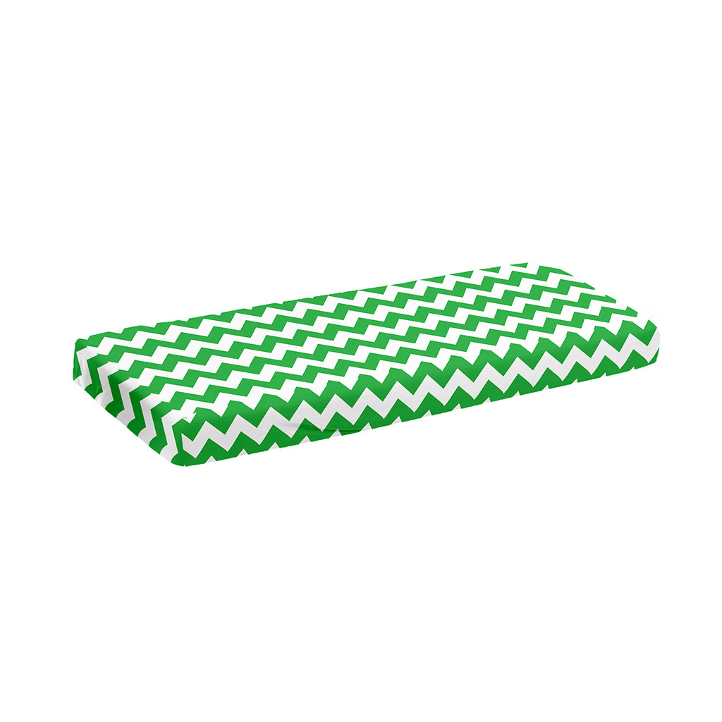Green And White Chevron Pattern Print Piano Keyboard Cover