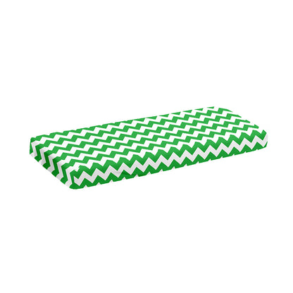 Green And White Chevron Pattern Print Piano Keyboard Cover