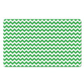 Green And White Chevron Pattern Print Polyester Doormat