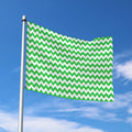 Green And White Chevron Pattern Print Polyester Flag