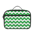 Green And White Chevron Pattern Print Portable Lunch Bag