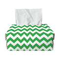 Green And White Chevron Pattern Print Rectangle Tissue Box Cover