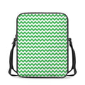Green And White Chevron Pattern Print Rectangular Crossbody Bag