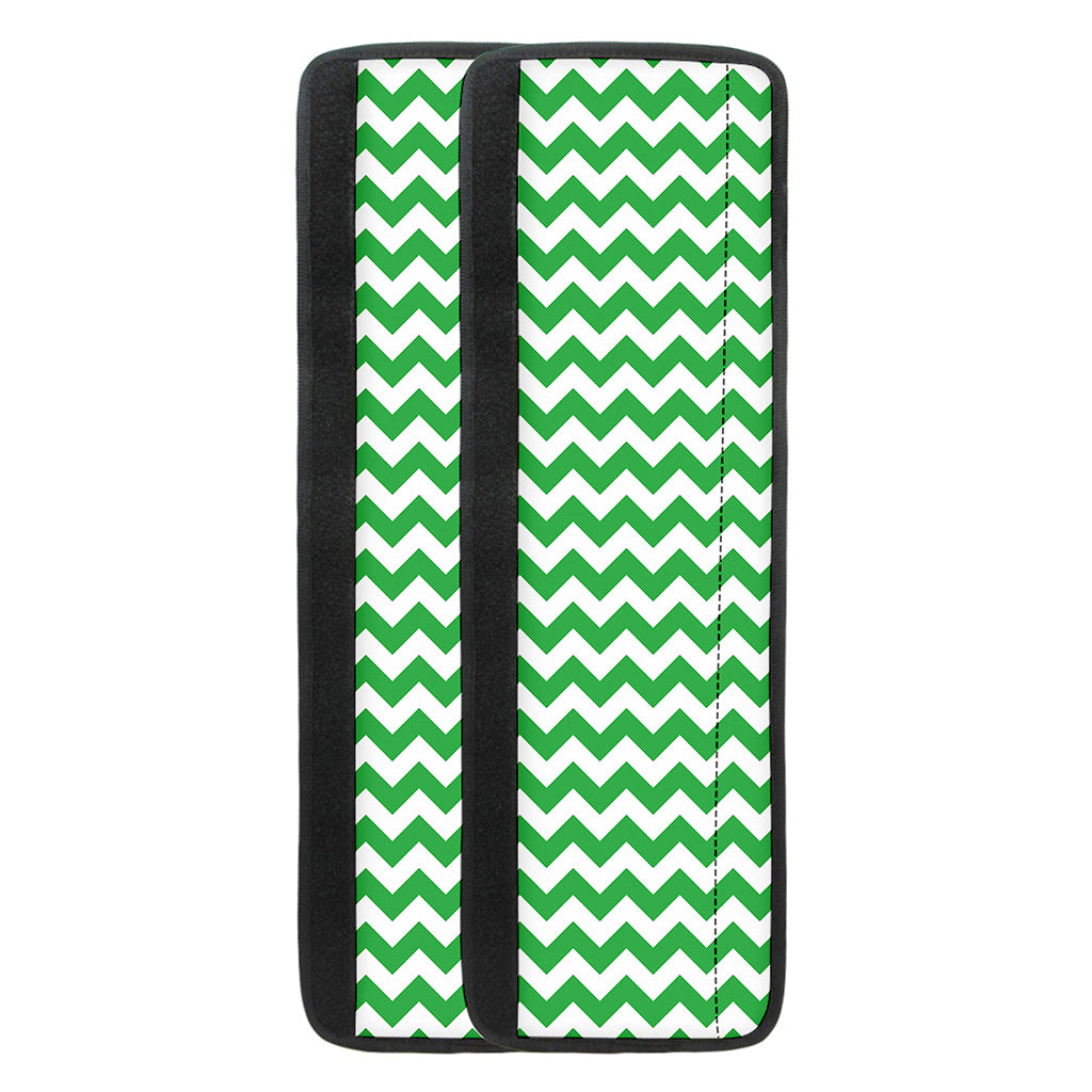 Green And White Chevron Pattern Print Refrigerator Handle Covers
