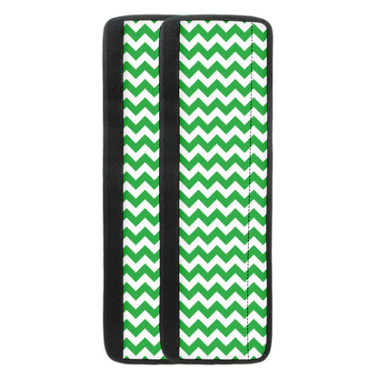 Green And White Chevron Pattern Print Refrigerator Handle Covers