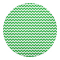 Green And White Chevron Pattern Print Round Blanket