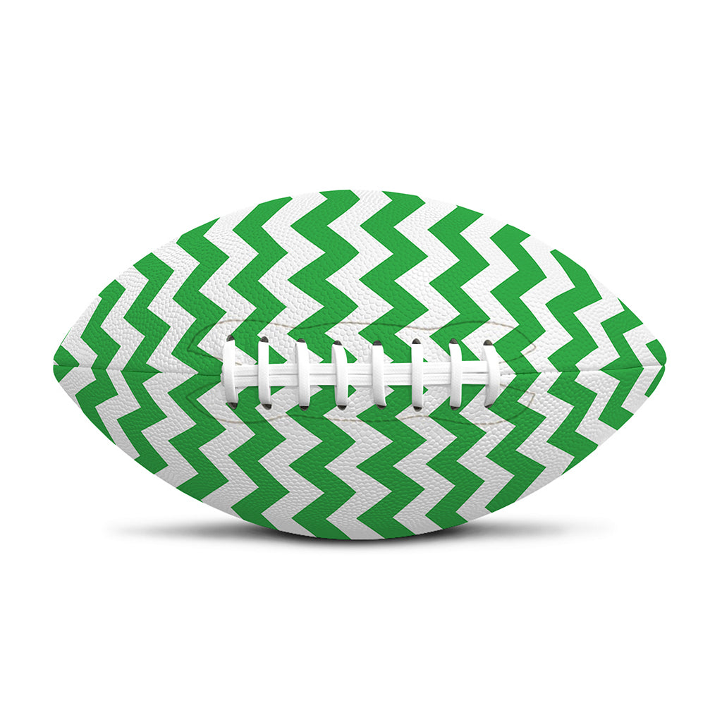 Green And White Chevron Pattern Print Rugby Ball