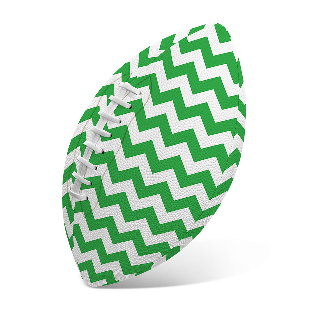 Green And White Chevron Pattern Print Rugby Ball