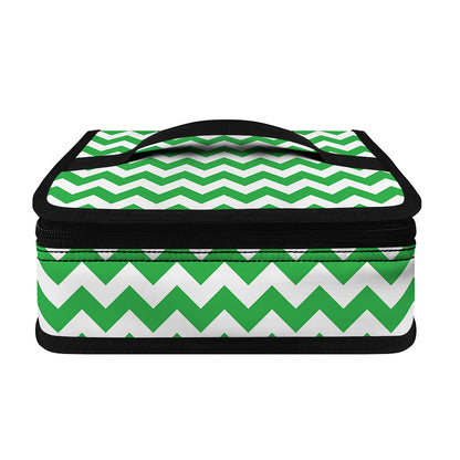 Green And White Chevron Pattern Print Small Lunch Bag