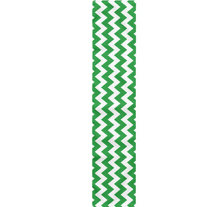 Green And White Chevron Pattern Print Table Runner