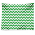 Green And White Chevron Pattern Print Tapestry