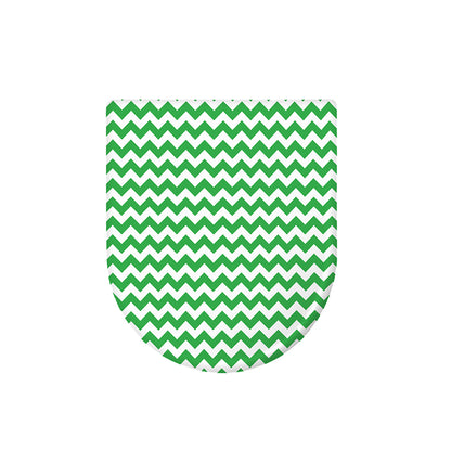 Green And White Chevron Pattern Print Toilet Lid Cover