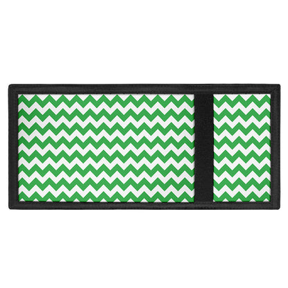 Green And White Chevron Pattern Print Trifold Wallet