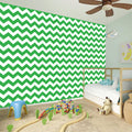 Green And White Chevron Pattern Print Wall Sticker