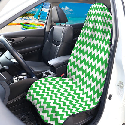 Green And White Chevron Pattern Print Waterproof Car Seat Cover