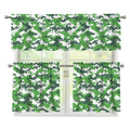 Green And White Digital Camo Print 3 Piece Kitchen Curtains