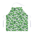Green And White Digital Camo Print Adjustable Apron