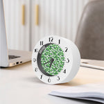 Green And White Digital Camo Print Alarm Clock