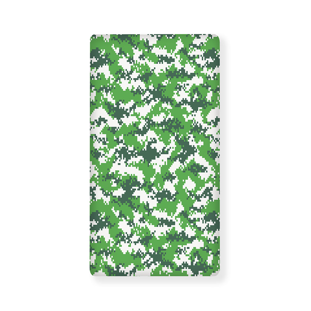Green And White Digital Camo Print Baby Crib Sheet