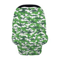 Green And White Digital Camo Print Baby Seat Cover