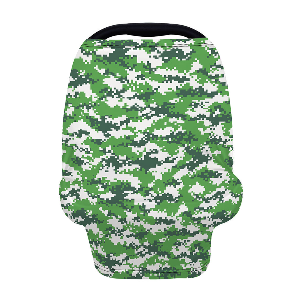 Green And White Digital Camo Print Baby Seat Cover