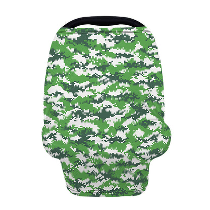 Green And White Digital Camo Print Baby Seat Cover