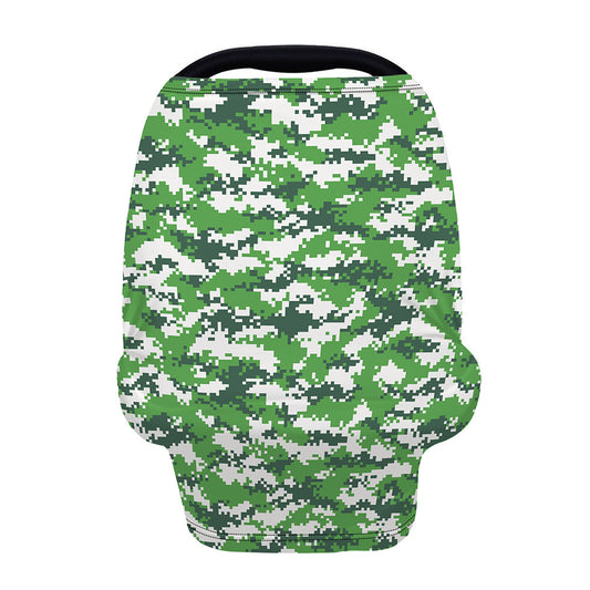 Green And White Digital Camo Print Baby Seat Cover