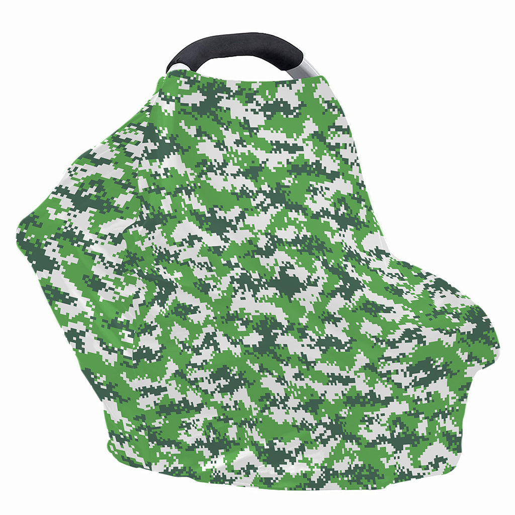 Green And White Digital Camo Print Baby Seat Cover