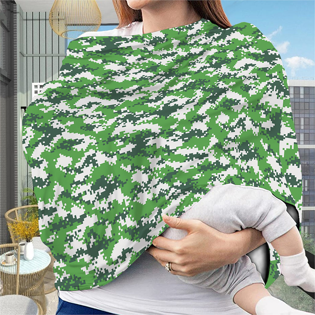 Green And White Digital Camo Print Baby Seat Cover