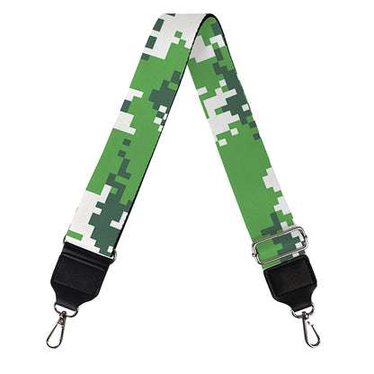 Green And White Digital Camo Print Bag Strap