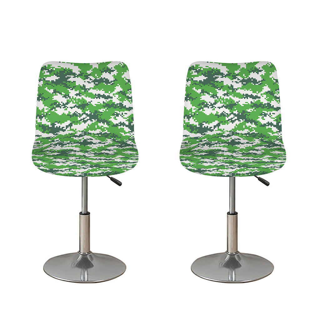 Green And White Digital Camo Print Bar Stool Covers